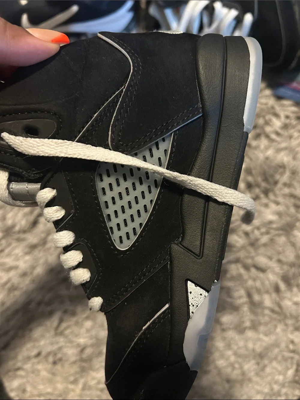 Jordan Black/White/Red High-Top Sneakers